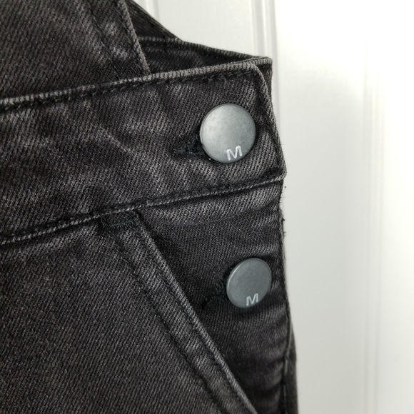 Massimo Womens Black Denim Overalls Size Medium Distressed Skinny Leg Stretch - Picture 11 of 13
